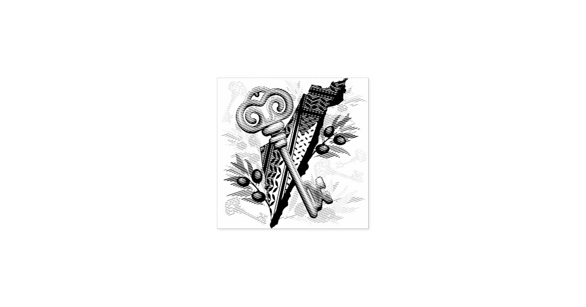 Palestinian Key Symbol of the Right of Return Rubber Stamp | Zazzle