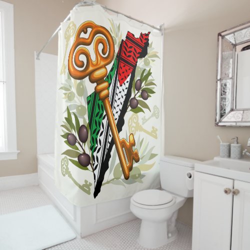 Palestinian Key Symbol of the Right of Return Shower Curtain