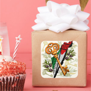 Palestinian Key Symbol of the Right of Return Square Sticker