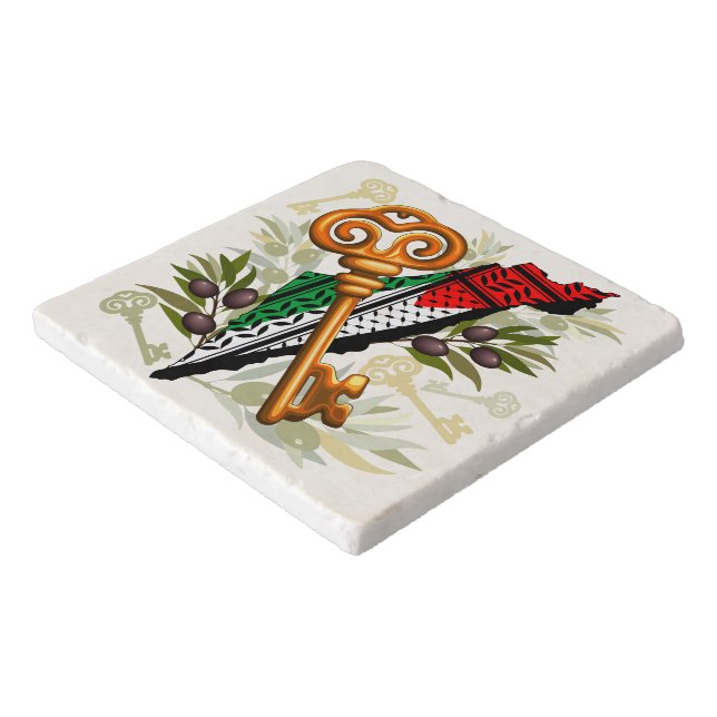 Palestinian Key Symbol of the Right of Return Trivet (Corner)