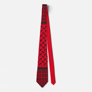 palestinian kuffiya black and red neck tie