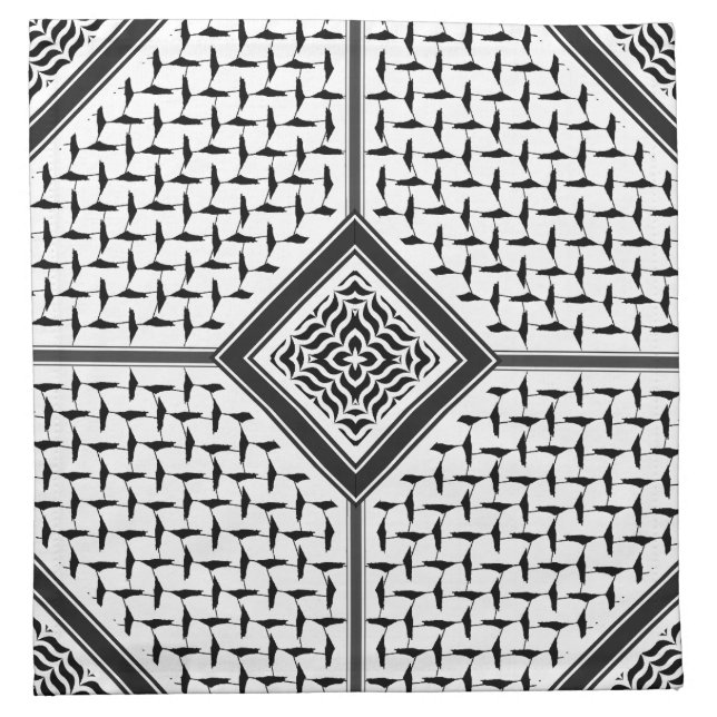 Palestinian Kuffiya pattern Printed Design Cloth Napkin (Front)