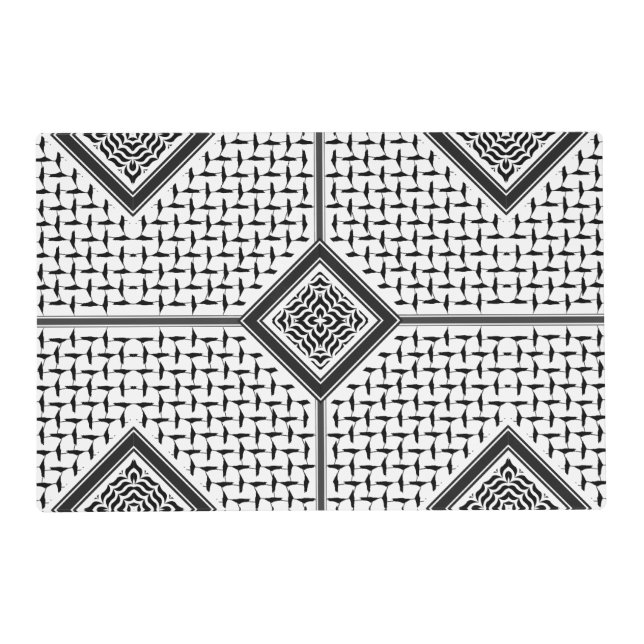 Palestinian Kuffiya pattern Printed Design Placemat (Front)