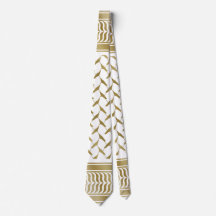 Palestinian Kuffiyeh Gold and white