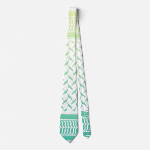 Palestinian Kuffiyeh Motif Lemon Yellow Mint Green Neck Tie
