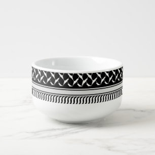 Palestinian Kufiya black Keffiyeh Soup Mug