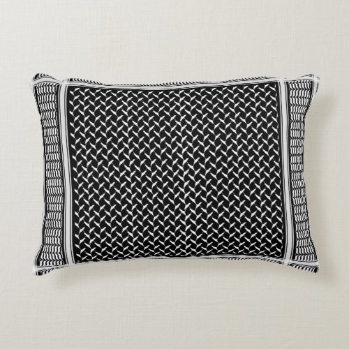 Palestinian Kufiya  black Keffiyeh Tapestry Accent Pillow
