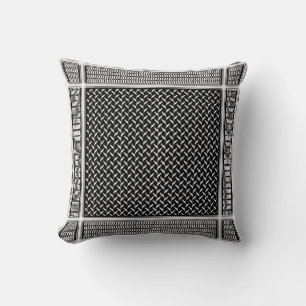 Palestinian Kufiya black Keffiyeh Tapestry Throw Pillow