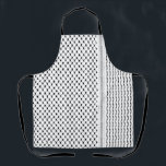 Palestinian Kufiya Custom Designed Apron<br><div class="desc">Kufiya, kufiyyeh, kaffiyyeh or also called Hatta is an old Palestinian traditional headwear pattern that carries a deep value to every Palestinian and later became a symbol of resistance and freedom worldwide. Each pattern in the Hatta Kufiya represents various Palestinian agricultural traditions, the fishnet pattern represents fishing in the mediterranean...</div>