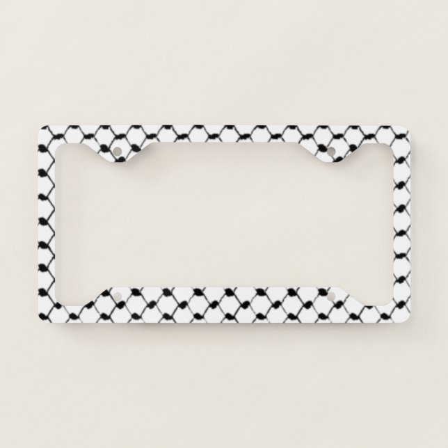 Palestinian Kufiya Custom Designed License Plate Frame (Front)