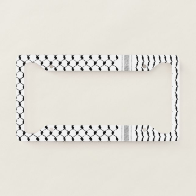 Palestinian Kufiya Custom Designed License Plate Frame (Front)