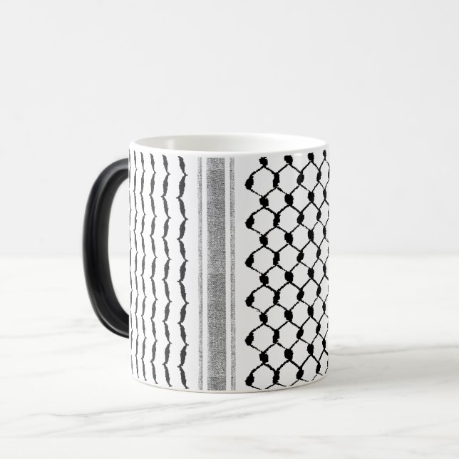 Palestinian Kufiya Custom Designed Morphing Mug (Front Left)