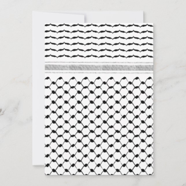 Palestinian Kufiya Custom Designed Save The Date (Front)