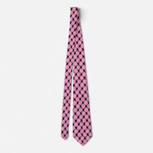 Palestinian Kufiya Hatta Pattern Pink Background Neck Tie