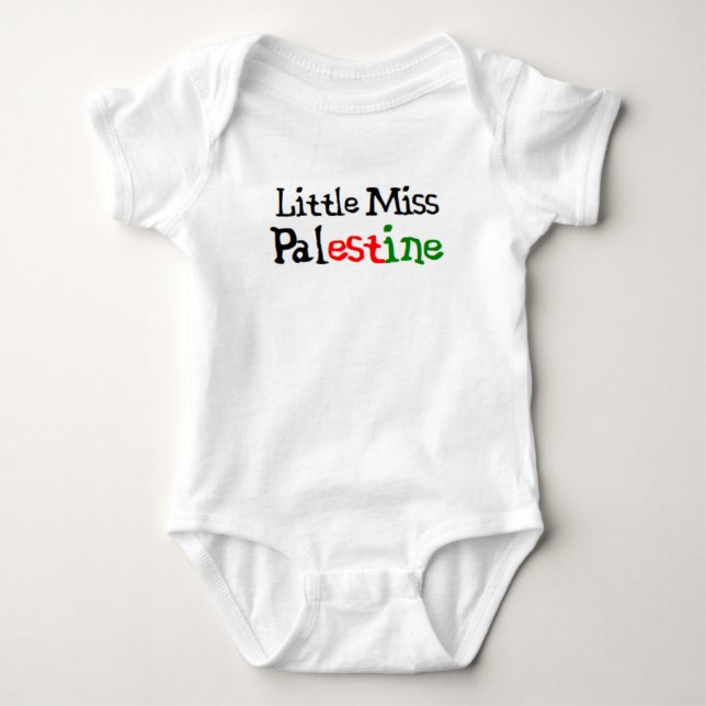 palestinian little miss baby bodysuit (Front)