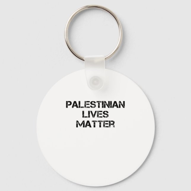 Palestinian Lives Stop Genocide In Palestine Stop  Keychain (Front)