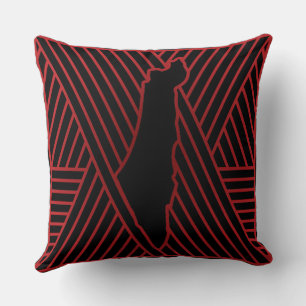 Palestinian Map In Arabic Middle Eastern Pattern Throw Pillow