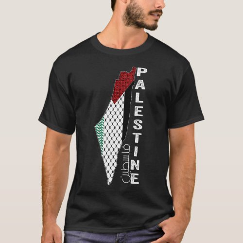 Palestinian Map Keffiyeh Thobe Patterns Palestine  T_Shirt