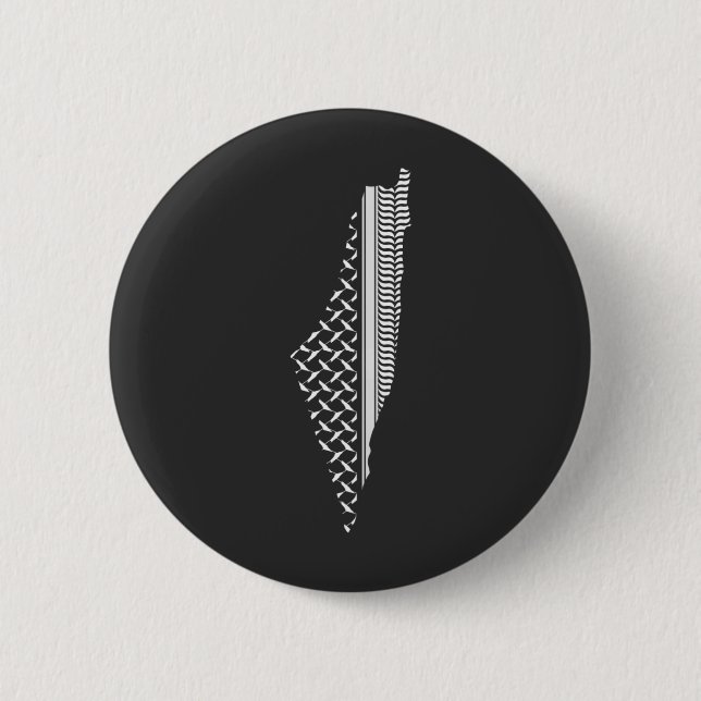 Palestinian map with traditional pattern button (Front)