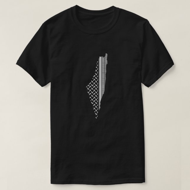 Palestinian map with traditional pattern T-Shirt (Design Front)