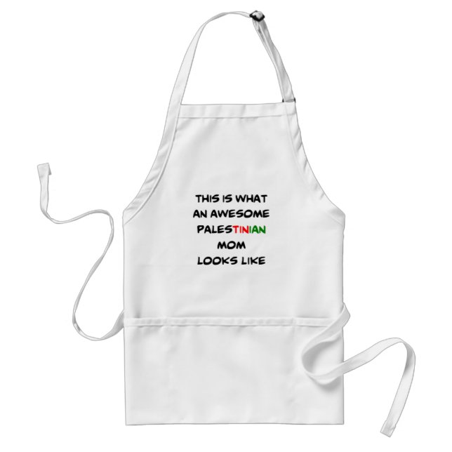 palestinian mom, awesome adult apron (Front)