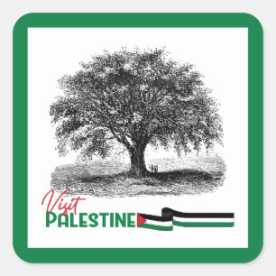 Palestinian Olive Tree Pride, Visit Palestine Square Sticker