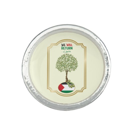 Palestinian Olive Tree: "We will Return" Ring (Front)