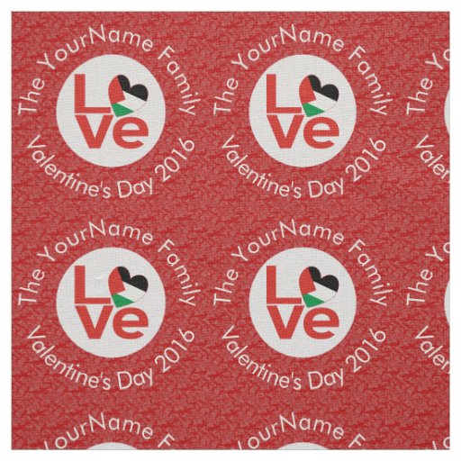Palestinian Red LOVE Flag Personalized  Fabric
