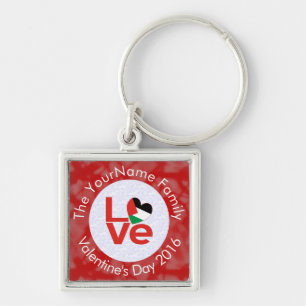 Palestinian Red LOVE Flag Personalized Keychain