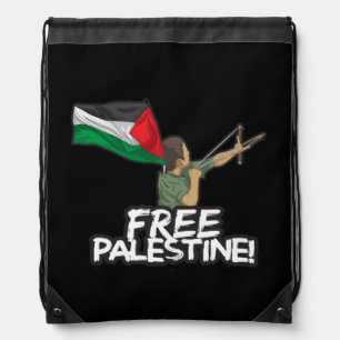 Palestinian Resister kid-flag Palestinians freedom Drawstring Bag
