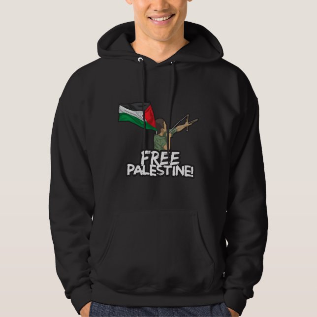 Palestinian Resister kid-flag Palestinians freedom Hoodie (Front)