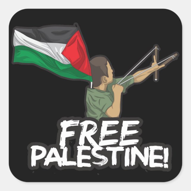 Palestinian Resister kid-flag Palestinians Freedom Square Sticker (Front)