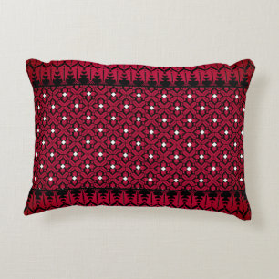 Palestinian Tatreez Embroidery Art Printed Design Accent Pillow