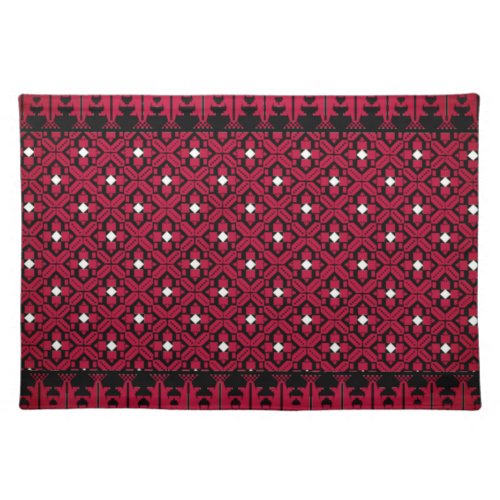 Palestinian Tatreez Embroidery Art Printed Design  Cloth Placemat