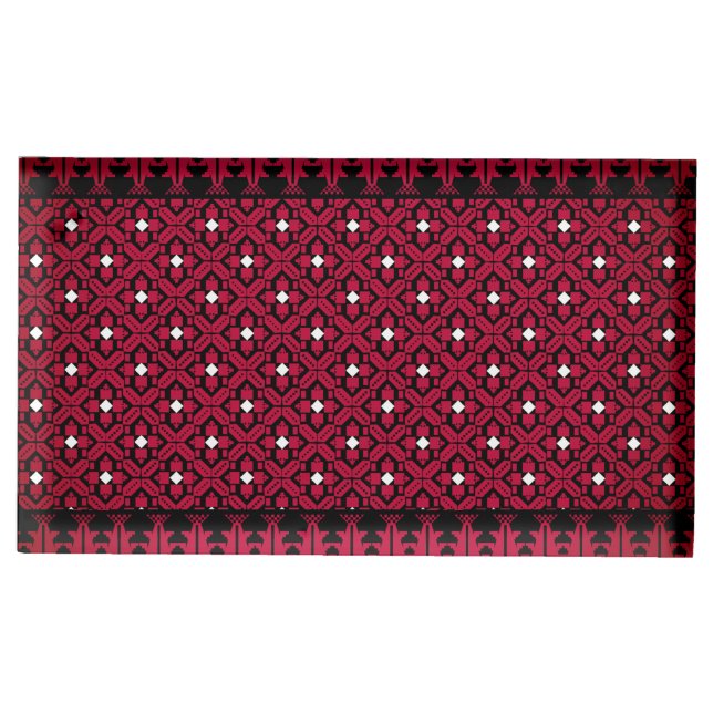 Palestinian Tatreez Embroidery Art Printed Design  Place Card Holder (Front)
