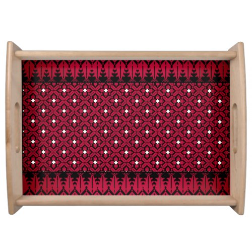 Palestinian Tatreez Embroidery Art Printed Design  Serving Tray