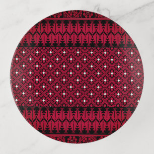 Palestinian Tatreez Embroidery Art Printed Design Trinket Tray