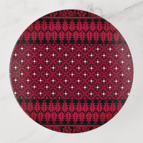 Palestinian Tatreez Embroidery Art Printed Design  Trinket Tray