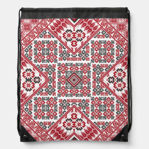 Palestinian Tatreez embroidery free Palestine Drawstring Bag