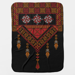 Palestinian Tatreez  Embroidery- palestine Art Baby Blanket