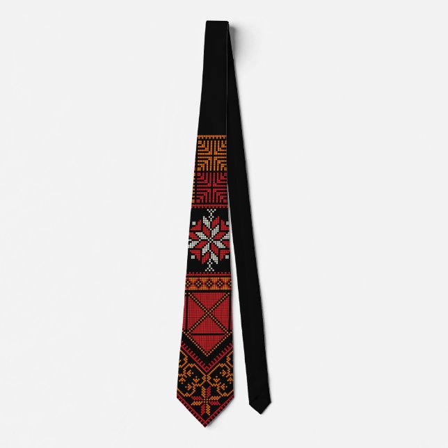 Palestinian Tatreez  Embroidery | palestine Art Neck Tie (Front)