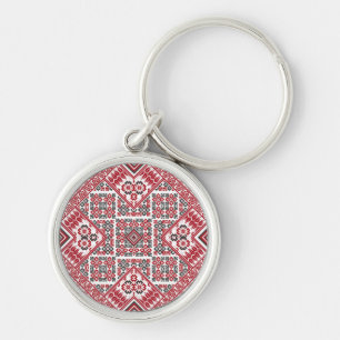 Palestinian tatreez embroidery pattern keychain