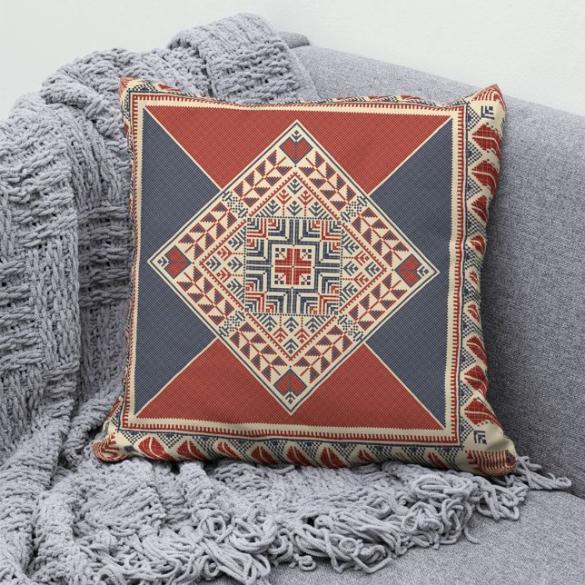 Palestinian Tatreez Fashion Throw Pillow 6 (Creator Uploaded)