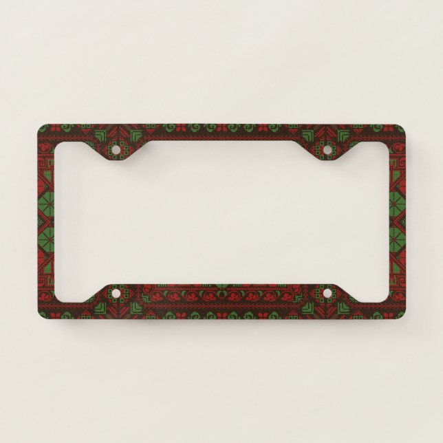 Palestinian tatreez license plate frame (Front)