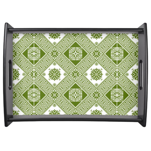 Palestinian Tatreez Print  Serving Tray (Front)