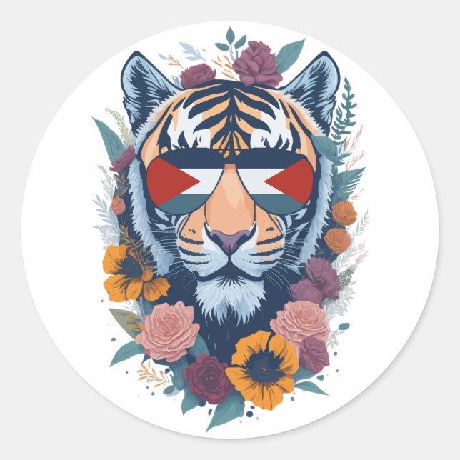 Palestinian tiger - Palestine FLAG Classic Round Sticker (Front)