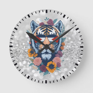 Palestinian tiger - Palestine FLAG Round Clock