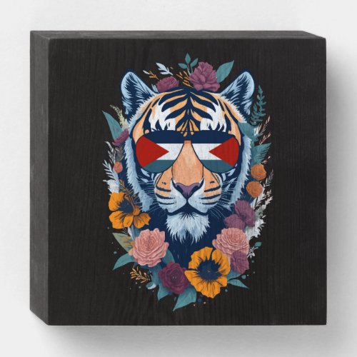 Palestinian tiger _ Palestine FLAG  Wooden Box Sign