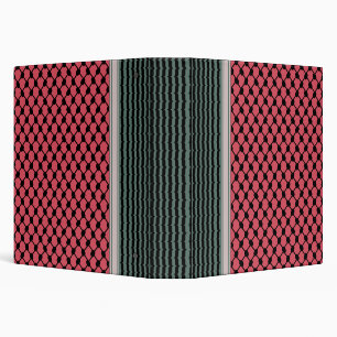 Palestinian watermelon Hatta Keffiyeh Kufiya Folk 3 Ring Binder