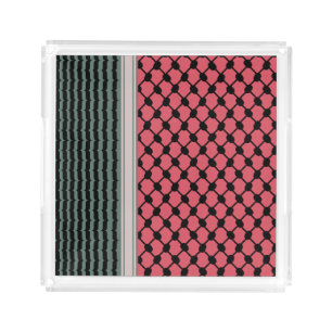Palestinian watermelon Hatta Keffiyeh Kufiya Folk Acrylic Tray